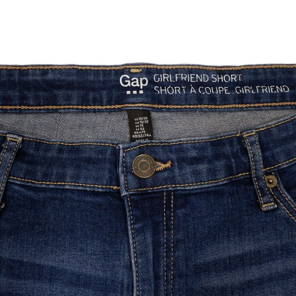 Gap Outlet Shorts Womens Size 10/30 Girlfriend Cuffed Blue Denim Measures W34 - Picture 3 of 7